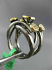 ESTATE LARGE .57CT DIAMOND 18KT BLACK GOLD 3D CLUSTER MULTI ROW CRISS CROSS RING
