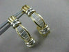 ESTATE .65CTW CHANNEL DIAMOND HUGGIES 14K WHITE YELLOW GOLD EARRINGS 23MM #18661
