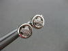 ESTATE .20CT DIAMOND 14KT WHITE GOLD X CIRCULAR PAVE STUD EARRINGS 8mm #16568