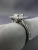GIA 1.48CT ROUND & ASSCHER DIAMOND 14K WHITE GOLD 3D HALO SQUARE ENGAGEMENT RING