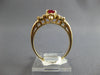 1.05CT DIAMOND & AAA RUBY 14K YELLOW GOLD OVAL ROUND & BAGUETTE FLOWER LOVE RING