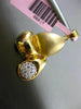 ESTATE LARGE .20CT DIAMOND 14KT TWO TONE GOLD 3D MATTE & SHINY ABSTRACT PENDANT