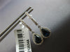 1.76CT DIAMOND & AAA SAPPHIRE 14K WHITE GOLD PEAR SHAPE HUGGIE HANGING EARRINGS