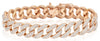 LARGE 5.63CT DIAMOND 18KT ROSE GOLD CLASSIC PAVE ETERNITY CUBAN TENNIS BRACELET