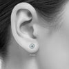 ESTATE 1.0CT DIAMOND 14KT WHITE GOLD CLASSIC SOLITAIRE ROUND HALO STUD EARRINGS