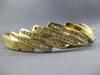 WIDE 1.32CT DIAMOND 14KT YELLOW GOLD MULTI ROW DIAGONAL BANGLE CUFF FUN BRACELET