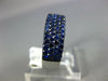 ESTATE WIDE 1.64CT AAA SAPPHIRE 18KT WHITE GOLD 3D MULTI ROW ANNIVERSARY RING
