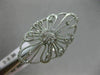 ESTATE LARGE .36CT ROUND DIAMOND 14KT WHITE GOLD OPEN FILIGREE FLOWER LOVE RING