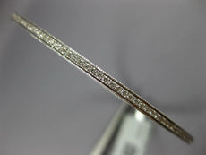 .80CT DIAMOND 18KT WHITE GOLD 3D CLASSIC 2MM SEMI ETERNITY LOVE BANGLE BRACELET