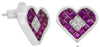 1.24CT DIAMOND & AAA RUBY 14KT WHITE GOLD PRINCESS INVISIBLE LOVE STUD EARRINGS