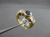 ESTATE 1.89CT DIAMOND & AAA SAPPHIRE 14KT TWO TONE GOLD FILIGREE ENGAGEMENT RING