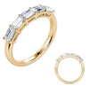 .51CT DIAMOND 14KT YELLOW GOLD EMERALD CUT 5 STONE SHARED PRONG ANNIVERSARY RING