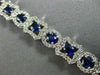 ESTATE WIDE 6.56CT DIAMOND SAPPHIRE 18KT WHITE GOLD MULTI SHAPE TENNIS BRACELET