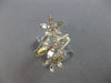 LARGE .94CT DIAMOND 14KT YELLOW GOLD 3D ROUND & BAGUETTE MULTI FLOWER FUN RING