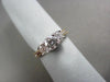 ESTATE 1.0CT 14KT WHITE & YELLOW GOLD PAST PRESENT FUTURE MILGRAIN DIAMOND RING