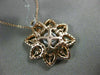 ESTATE LARGE 1.13CT DIAMOND 14KT ROSE GOLD 3D CLUSTER FLOWER SUNBURST PENDANT