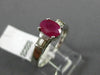 ESTATE .70CT DIAMOND & AAA RUBY 14KT WHITE GOLD 3D OVAL BAGUETTE ENGAGEMENT RING