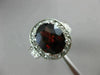 ESTATE LARGE 4.49CT DIAMOND & AAA GARNET 14KT WHITE GOLD OVAL FILIGREE FUN RING