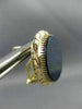 ESTATE LARGE AAA LAPIS 14KT YELLOW GOLD 3D HANDCRAFTED CLIP ON EARRINGS #26366