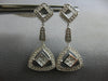 LARGE .96CT DIAMOND 18KT WHITE GOLD ROUND & PRINCESS TRIANGULAR HANGING EARRINGS