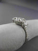 ESTATE .86CT ROUND & PRINCESS DIAMOND 18K WHITE GOLD 3D 5 STONE HALO FLOWER RING