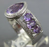 LARGE 2.49CT DIAMOND & AAA AMETHYST 14KT WHITE GOLD PEAR SHAPE & ROUND FUN RING