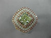 GIA LARGE 2.69CT MULTI COLOR DIAMOND 18KT WHITE & ROSE 3D SQUARE ENGAGEMENT RING