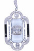 EXTRA LARGE 7.33CT DIAMOND & BLACK ENAMEL 18KT WHITE GOLD 3D ENGAGEMENT PENDANT