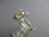 ESTATE LARGE 1.74CT DIAMOND 18K WHITE GOLD SOLITAIRE HALO SQUARE ENGAGEMENT RING