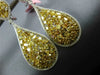LARGE GIA 11.52CT WHITE & FANCY YELLOW DIAMOND 18K GOLD CLUSTER HANGING EARRINGS