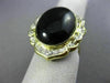 ESTATE EXTRA LARGE .24CT DIAMOND & AAA ONYX 14KT YELLOW GOLD 3D FLOWER FUN RING