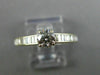 LARGE 1.25CT ROUND & BAGUETTE DIAMOND 18KT WHITE GOLD 3D CLASSIC ENGAGEMENT RING