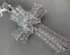 ESTATE MASSIVE 2.10CT DIAMOND 14K WHITE GOLD 3D HANDCRAFTED CROSS PENDANT #22919