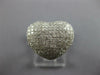 ESTATE LARGE .75CT DIAMOND 14KT WHITE GOLD 3D CLASSIC PUFF HEART LOVE RING