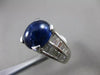 ESTATE EXTRA LARGE 7.26CT DIAMOND & AAA SAPPHIRE 18KT WHITE GOLD ENGAGEMENT RING