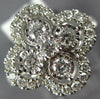 ESTATE LARGE 1.01CT DIAMOND 18KT WHITE GOLD 3D FOUR LEAF CLOVER LOVE RING
