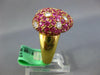 ESTATE LARGE 8.0CT DIAMOND & AAA PINK SAPPHIRE 18KT YELLOW GOLD PUFF HEART RING