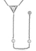 .35CT DIAMOND 14KT WHITE GOLD 3D TRIANGULAR 3D BY THE YARD LARIAT LOVE NECKLACE