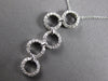 LARGE .5CT DIAMOND 14KT WHITE GOLD ROUND MULTI CIRCULAR OLYMPIC FLOATING PENDANT