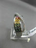 ESTATE 3.02CT DIAMOND & MULTI COLOR SAPPHIRE 14KT WHITE GOLD X DESIGN LOVE RING