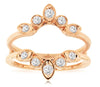 ESTATE .33CT DIAMOND 14KT ROSE GOLD 3D ROUND ETOILE INSERT ANNIVERSARY RING
