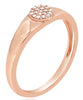 .07CT DIAMOND 14KT ROSE GOLD 3D ROUND CLASSIC CLUSTER CIRCULAR UNISEX FUN RING