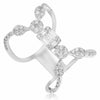.89CT DIAMOND 18KT WHITE GOLD ROUND AND BAGUETTE MULTI FLOWER CLUSTER FUN RING