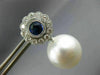 ESTATE 1.55CT DIAMOND AAA SAPPHIRE & SOUTH SEA PEARL 18KT WHITE GOLD 3D EARRINGS
