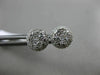 ESTATE .53CT ROUND DIAMOND 18KT WHITE GOLD 3D CLASSIC HALO CLUSTER STUD EARRINGS