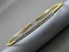 ESTATE .17CT DIAMOND 14K WHITE & YELLOW GOLD 3D CLASSIC FLEXIBLE BANGLE BRACELET