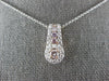 ESTATE .68CT WHITE & PINK DIAMOND 18K WHITE & ROSE GOLD HALO BY THE YARD PENDANT