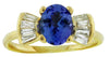 1.65CT DIAMOND & AAA TANZANITE 14KT YELLOW GOLD OVAL & BAGUETTE ENGAGEMENT RING