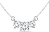 1.0CT DIAMOND 14KT WHITE GOLD 3D ROUND 3 STONE PAST PRESENT FUTURE LOVE NECKLACE