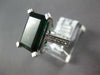 LARGE 7.75CT DIAMOND & AAA GREEN TOURMALINE 18KT WHITE GOLD 3D ENGAGEMENT RING